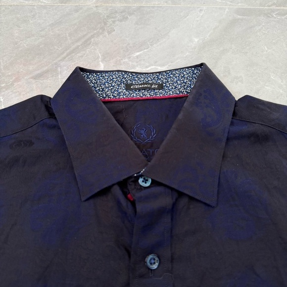 Men’s Bugatchi Patterned Long Sleeve Button Down Dress Shirt Classic Fit - Picture 5 of 16